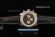 Breitling Bentley Motors Automatic Movement Steel Case with Honeycomb Bezel and Black Leather Strap