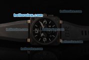 Bell&Ross BR 01-94 Swiss Quartz Movement PVD Case with Black Dial and Black Rubber Strap