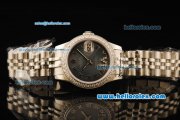 Rolex Datejust Automatic Movement ETA Coating Case with Diamond Bezel and Steel Strap