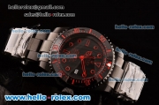 Rolex Sea-Dweller Bamford Asia 2813 Automatic PVD Case with PVD Strap Black Dial Red Markers