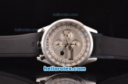 Tag Heuer Mikrogirder 2000 Chronograph Miyota Quartz Steel Case with Silver Dial and Black Rubber Strap