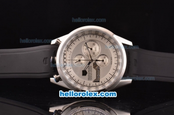 Tag Heuer Mikrogirder 2000 Chronograph Miyota Quartz Steel Case with Silver Dial and Black Rubber Strap