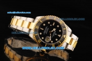 Rolex Submariner Swiss ETA 2836 Automatic Movement Steel Case with Black Ceramic Bezel and Two Tone Strap 43mm