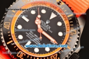 Rolex Sea-Dweller Deepsea Asia 2813 Automatic PVD Case with Orange Nylon Strap and Orange Diver Index