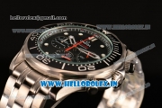 Omega Seamaster Diver 300M Chrono Miyota OS20 Quartz Full Steel with Black Dial and White Markers