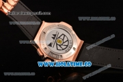 Hublot Big Bang Aero Bang Chrono Miyota Quartz Rose Gold/Diamonds Case with Black Skeleton Dial Stick Markers and Black Ceramic Bezel