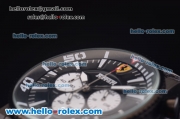 Ferrari Chronograph Miyota Quartz Full PVD with Black Dial and Three White Subdials