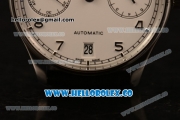 IWC Portuguese Automatic Clone IWC 52010 Automatic Steel Bezel Steel Case with White Dial and Black Leather Strap - (AAAF)