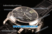 Panerai Luminor Chrono PAM310 Swiss Valjoux 7750-SHG Automatic Steel Case with Green Markers and Black Dial