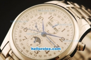 Longines Master Collection Vollkalender Perpetual Calendar Automatic Moonphase with White Dial