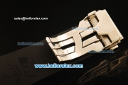 Hublot King Power F1 Chronograph Miyota Quartz Steel Case with White Skeleton Dial and Black Rubber Strap