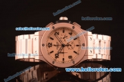 Hublot Big Bang Chronograph Miyota Quartz Movement Full Rose Gold with Rose Gold Dial and Black Numeral/Stick Markers