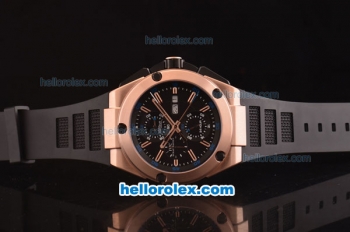 IWC Ingenieur Doppelchronograph Asia ST17 Automatic Rose Gold Case with Black Dial - 7750 Coating