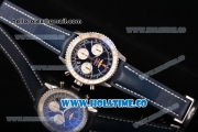 Breitling Navitimer 01 Chrono Swiss Valjoux 7750 Automatic Steel Case with Silver Stick Markers and Blue Dial - 1:1 Original (JF)