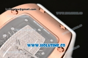 Richard Mille RM007 Miyota 6T51 Automatic Rose Gold Case with Diamonds Dial and White Rubber Strap