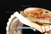 Rolex Day-Date II Automatic Movement Full Gold with Rose Gold Dial