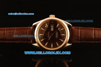 Omega Seamaster Co-Axial 150 M Automatic Rose Gold Case with Brown Dial and Brown Leather Strap