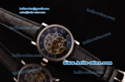 Patek Philippe Grand Complications Asia 3836 Automatic Steel Case with Black Leather Strap Skeleton Dial Roman Markers
