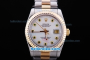 Rolex Datejust Automatic Two Tone with Gold Bezel and Green Diamond Markers