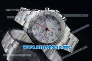 Rolex Yacht-Master II Chrono Swiss Valjoux 7750 Automatic Steel Case with White Dial and Stainless Steel Bracelet - (BP)