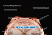 Rolex Day-Date Asia 2813/Swiss ETA 2836/Clone Rolex 3135 Automatic Rose Gold Case with Roman Numeral Markers and White MOP Dial (BP)