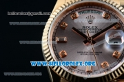 Rolex Day-Date Swiss ETA 2836 Automatic Rose Gold Case with Rose Gold Dial Diamonds Markers and Rose Gold Bracelet (BP)