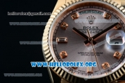 Rolex Day-Date Swiss ETA 2836 Automatic 18K Rose Gold Case with Rose Gold Dial Diamonds Markers and 18K Rose Gold Bracelet (BP)