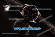 Tag Heuer Carrera Calibre 5 wiss ETA 2824 Automatic Steel Case with Black Dial Stick Markers and Black Leather Strap