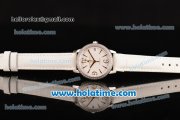 Vacheron Constantin Patrimony Swiss ETA 2824 Automatic Steel Case with White Leather Strap White Dial and Diamond Bezel