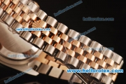 Rolex Datejust Asia 2813 Automatic Full Steel Case with Rose Gold/Diamond Bezel and White MOP Dial-Two Tone Strap