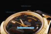 Rolex Day-Date II Automatic Movement Full Gold with Green Markers and Black Dial