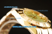 Rolex Datejust Automatic Movement Full Gold with Green MOP Dial and Diamond Markers/Bezel-ETA Coating Case