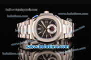 Patek Philippe Nautilus Swiss Valjoux 7750 Automatic Full Steel with Black Dial and Stick Markers - 1:1 Original (BP)