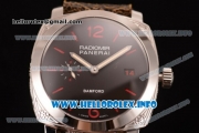 Panerai Radiomir 1940 3 Days Bamford PAM 514 Clone P.9000 Automatic Steel Case with Black Dial and Brown Leather Strap (KW)