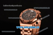 Audemars Piguet Royal Oak Offshore Don Ramon de la Cruz Chrono Swiss Valjoux 7750 Automatic Full Rose Gold Case with Coffee Dial and Arabic Numeral Markers (J12)