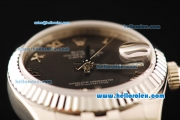 Rolex Datejust Automatic Movement Full Steel with ETA Coating Case and Black Dial