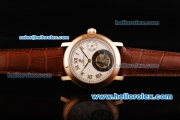 Audemars Piguet Jules Audemars Swiss Tourbillon Manual Winding Movement Rose Gold Case with White Dial and Rose Gold Roman Numerals