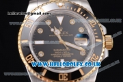 Rolex Submariner Swiss ETA 2836 Automatic Two Tone Case/Bracelet with Black Dial (BP)