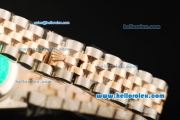 Rolex Datejust Automatic Movement ETA Coating Case with Diamond Bezel and Two Tone Strap