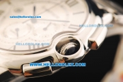 Cartier Ballon Bleu De Cartier Chronograph Swiss Quartz Movement Full Steel with White Dial and Black Roman Numerals