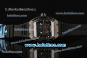 Richard Mille RM 52-01 Swiss ETA 2671 Automatic PVD Case with Skeleton Dial Black Rubber Bracelet and White Markers - 1:1 Original