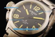 U-Boat Italo Fontana Left Hook Automatic Movement Full Steel with Yellow Markers and Black Dial