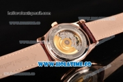 Patek Philippe Calatrava Tourbillon Swiss ETA 2824 Automatic Rose Gold Case with Diamonds Markers and White Dial