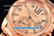 Cartier Calibre De Swiss ETA 2824 Automatic Full Rose Gold with Roman Numeral Markers and Rose Gold Dial