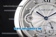 Cartier Ballon Bleu De Large Asia 2813 Automatic Stainless Steel Case/Bracelet with Silver Dial and Diamonds Markers