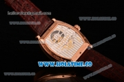 Vacheron Constantin Malte Tourbillon Regulateur Flying Tourbillon Manual Winding Rose Gold Case with White Dial Brown Leather Strap and Diamonds Markers