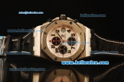 Audemars Piguet Royal Oak Offshore Panda Themes Chronograph Swiss Valjoux 7750 Automatic Steel Case with White Dial and Run 12 Second-1:1 Original