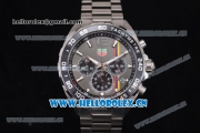 Tag Heuer Formula 1. James Hunt Miyota Quartz Stainless Steel Case/Bracelet with Grey Dial and Stick/Arabic Numeral Markers