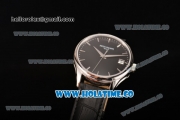 Patek Philippe Calatrava Swiss ETA 2824 Automatic Steel Case with Black Leather Strap Black Dial and Stick Markers