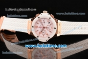 Hublot Big Bang Clone HUB4100 Automatic Rose Gold Case with White Ceramic Bezel and White Dial - 1:1 Original (TW)